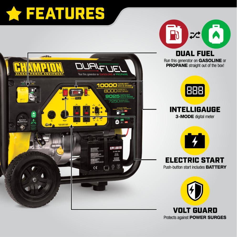 8000-Watt Dual Fuel Generator - Champion Power Equipment