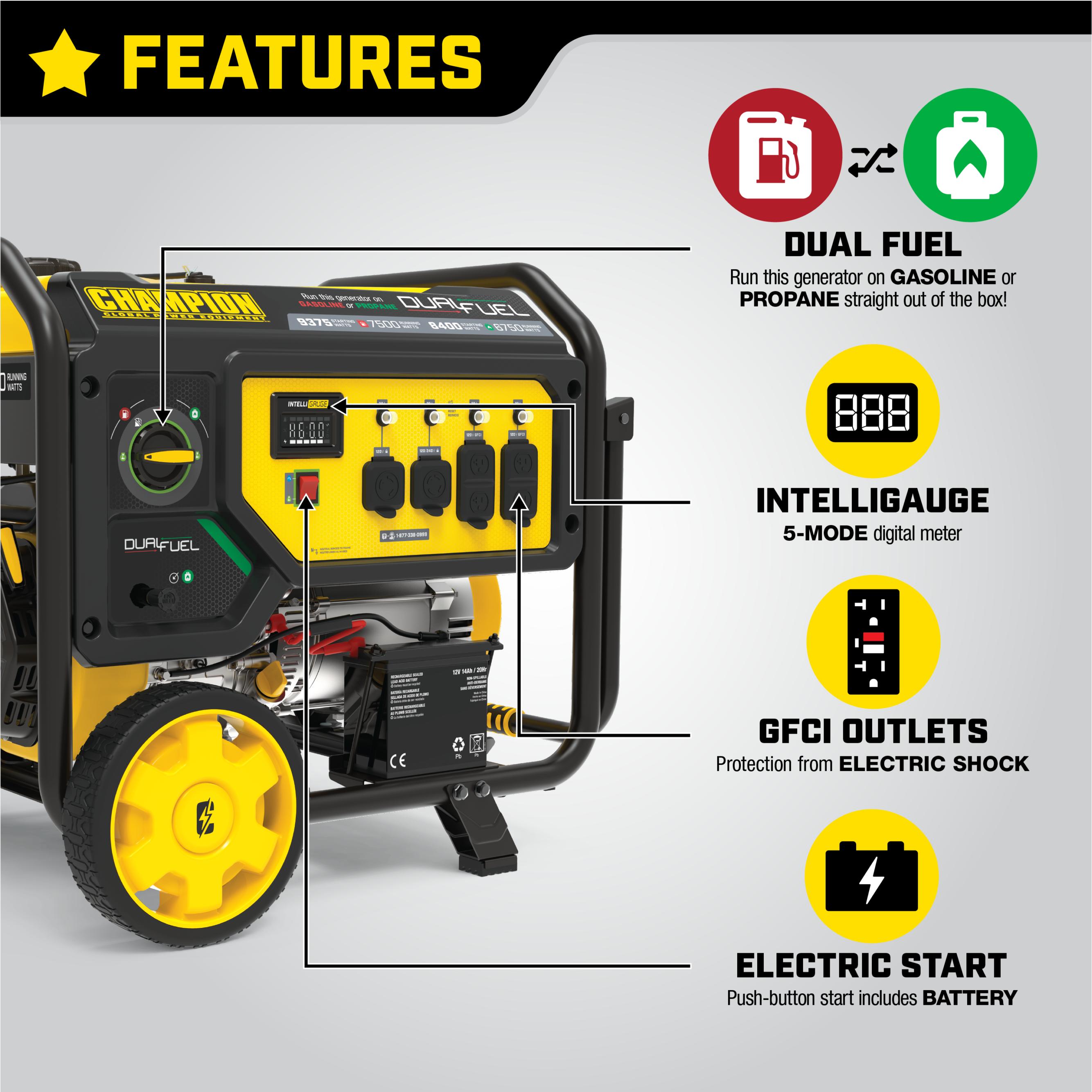 7500-Watt Dual Fuel Generator - Champion Power Equipment