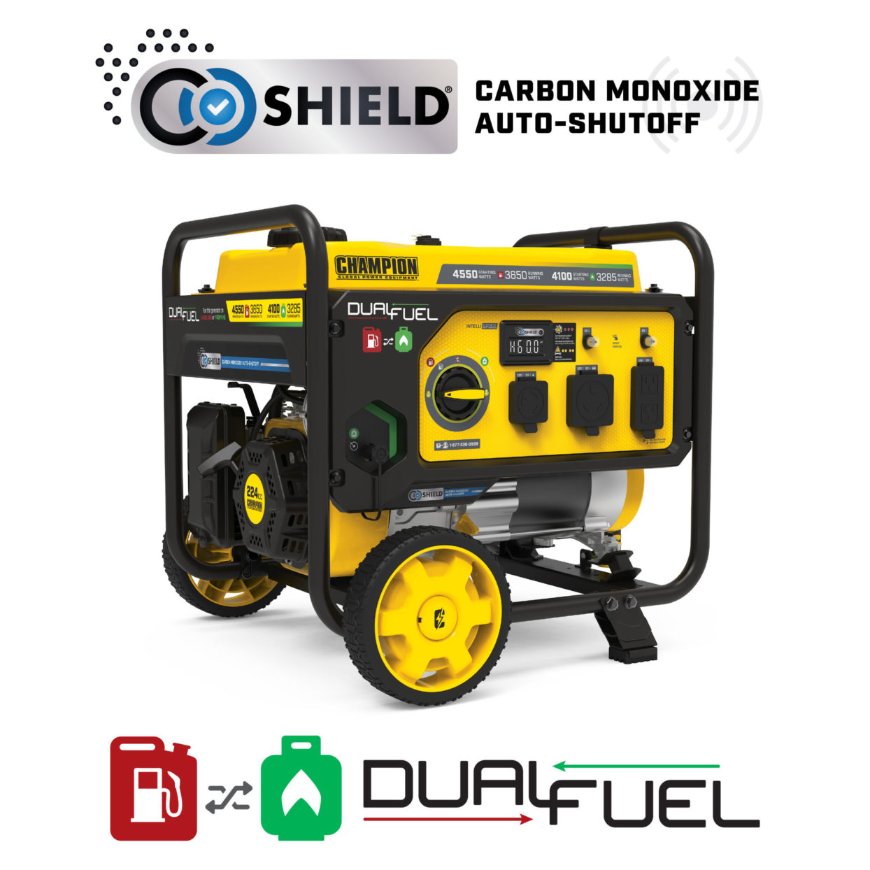 3650W Dual Fuel Generator with CO Shield® - Champion Power Equipment